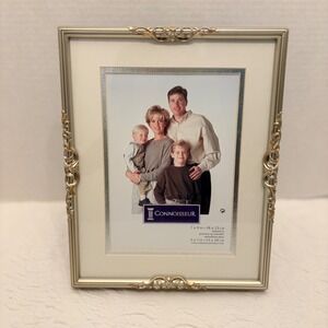 Connoisseur Home Accents Gold Filigree Silver Picture Frame 5x7 Matted Ornate